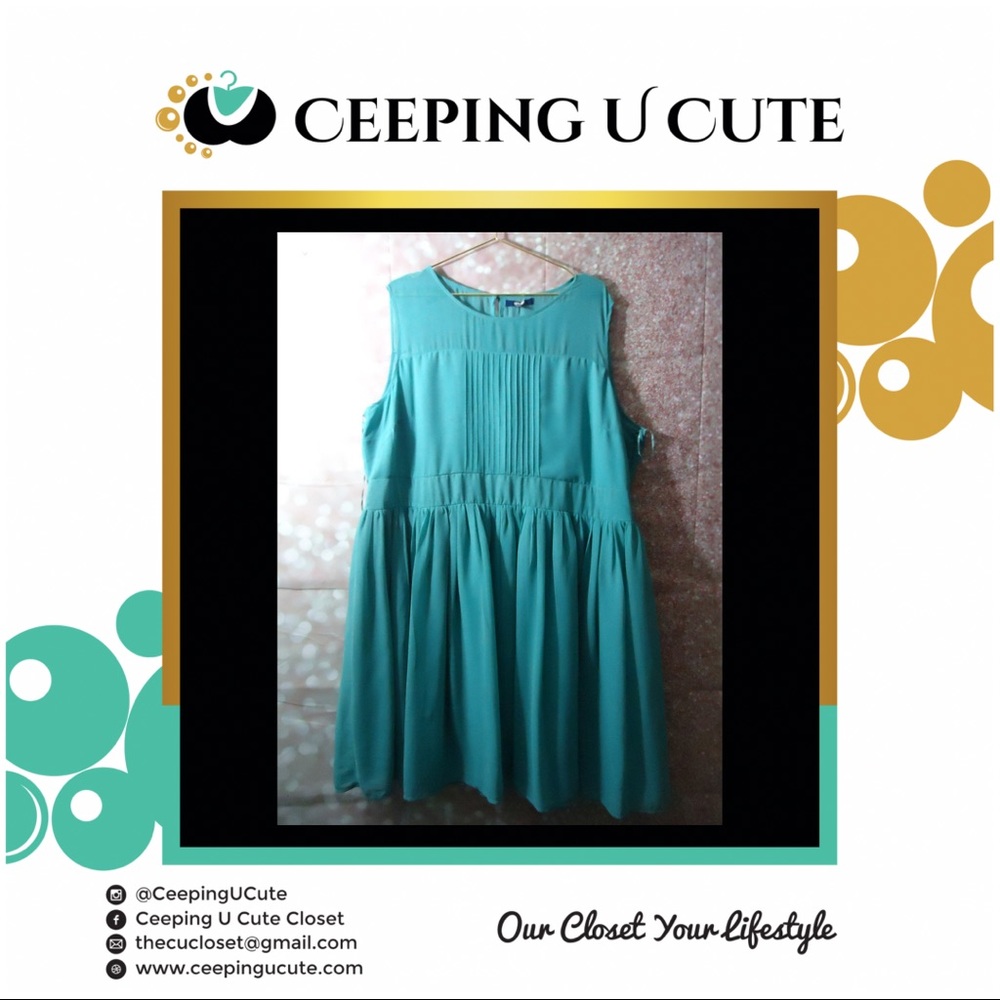 Teal A-Line Dress
